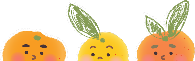 辻中農園の3体のみかんキャラクター